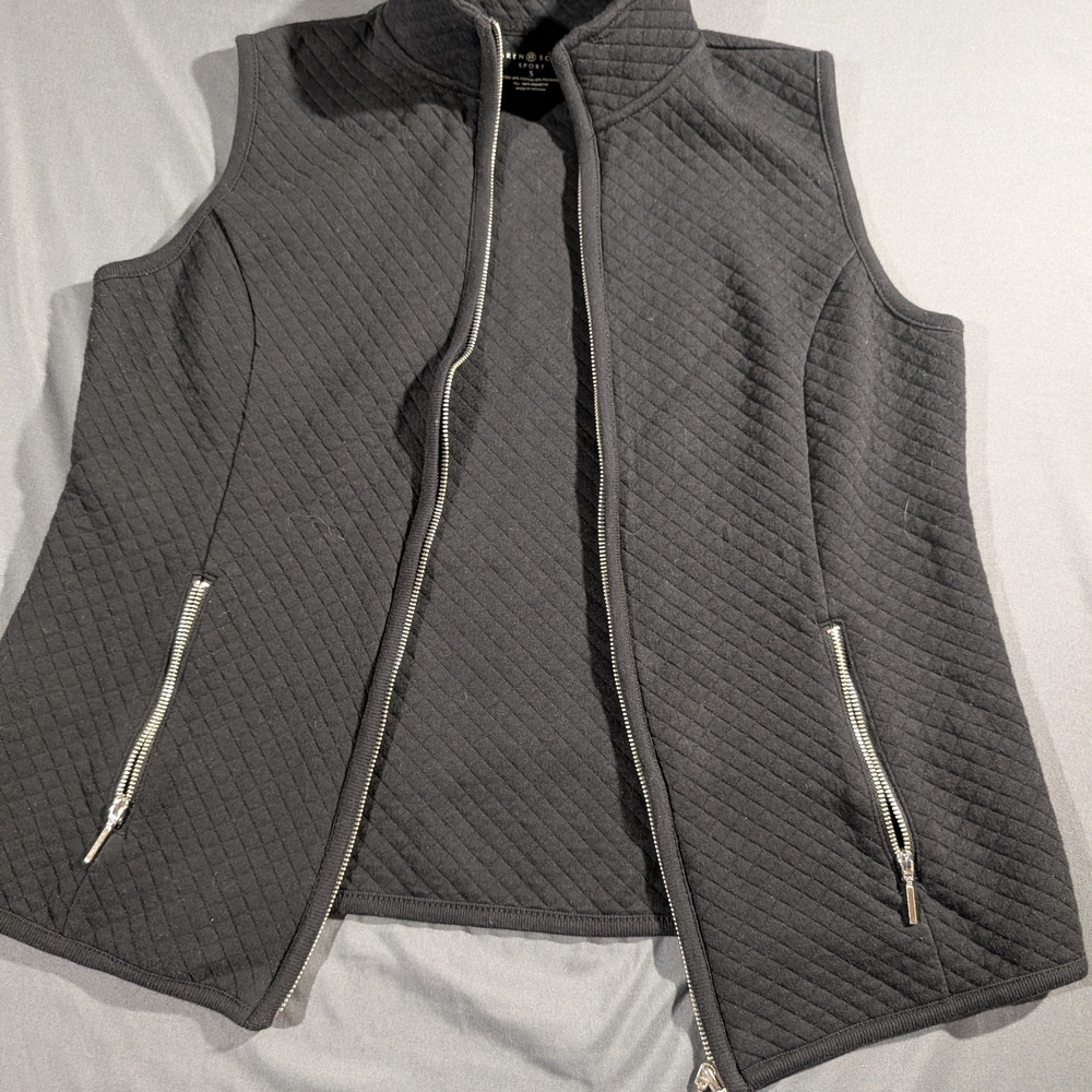 Karen Scott Black Quilted Vest